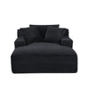 Cline Oversized Chaise Lounge Chair with 2 Pillows | Black Corduroy