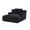 Cline Oversized Chaise Lounge Chair with 2 Pillows | Black Corduroy