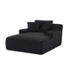 Cline Oversized Chaise Lounge Chair with 2 Pillows | Black Corduroy