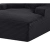 Cline Oversized Chaise Lounge Chair with 2 Pillows | Black Corduroy