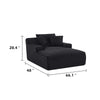 Cline Oversized Chaise Lounge Chair with 2 Pillows | Black Corduroy