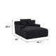 Cline Oversized Chaise Lounge Chair with 2 Pillows | Black Corduroy