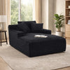 Cline Oversized Chaise Lounge Chair with 2 Pillows | Black Corduroy