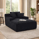 Cline Oversized Chaise Lounge Chair with 2 Pillows | Black Corduroy