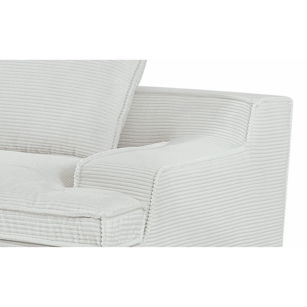 Syra Ergonomic 4-Seater Oversized Sofa with Wide Arms | Ivory Corduroy 91"