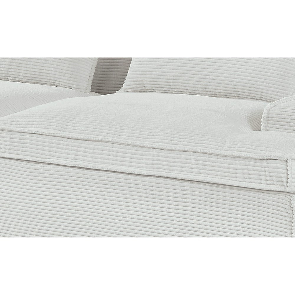 Syra Ergonomic 4-Seater Oversized Sofa with Wide Arms | Ivory Corduroy 91"