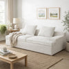 Syra Ergonomic 4-Seater Oversized Sofa with Wide Arms | Ivory Corduroy 91"