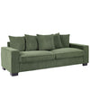 Gina Rectangular Sofa with 5 Toss Pillows | Dark Green Corduroy 88"