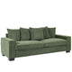 Gina Rectangular Sofa with 5 Toss Pillows | Dark Green Corduroy 88"