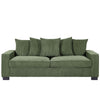 Gina Rectangular Sofa with 5 Toss Pillows | Dark Green Corduroy 88"