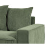 Gina Rectangular Sofa with 5 Toss Pillows | Dark Green Corduroy 88"