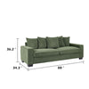 Gina Rectangular Sofa with 5 Toss Pillows | Dark Green Corduroy 88"