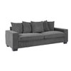 Gina Rectangular 3-Seater Sofa with 5 Toss Pillows | Gray Corduroy 88"