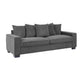Gina Rectangular 3-Seater Sofa with 5 Toss Pillows | Gray Corduroy 88"