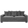 Gina Rectangular 3-Seater Sofa with 5 Toss Pillows | Gray Corduroy 88"