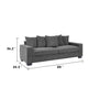 Gina Rectangular 3-Seater Sofa with 5 Toss Pillows | Gray Corduroy 88"