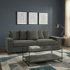 Gina Rectangular 3-Seater Sofa with 5 Toss Pillows | Gray Corduroy 88"