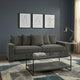 Gina Rectangular 3-Seater Sofa with 5 Toss Pillows | Gray Corduroy 88"