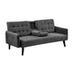 Eloise Convertible Sleeper Sofa-Bed | Cup Holder Table | Dark Gray Linen 72"