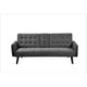 Eloise Convertible Sleeper Sofa-Bed | Cup Holder Table | Dark Gray Linen 72"
