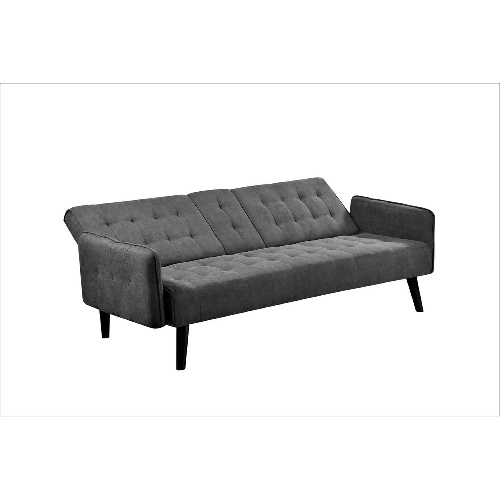 Eloise Convertible Sleeper Sofa-Bed | Cup Holder Table | Dark Gray Linen 72"