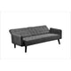 Eloise Convertible Sleeper Sofa-Bed | Cup Holder Table | Dark Gray Linen 72"