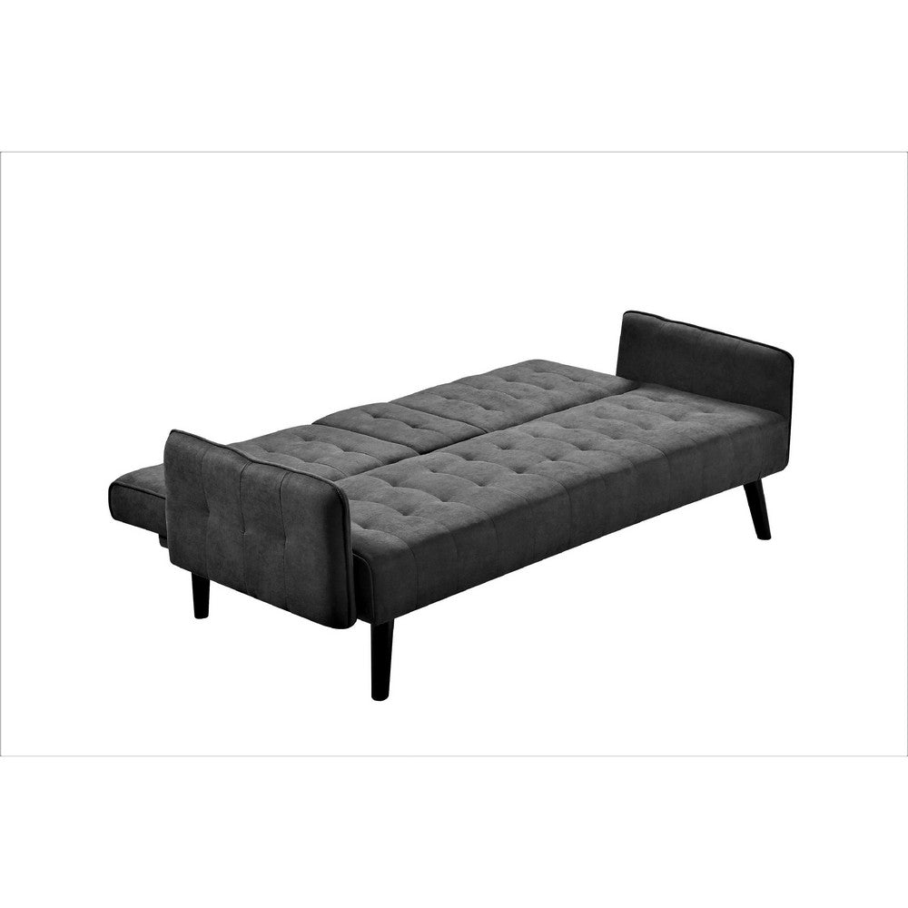 Eloise Convertible Sleeper Sofa-Bed | Cup Holder Table | Dark Gray Linen 72"