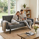 Eloise Convertible Sleeper Sofa-Bed | Cup Holder Table | Dark Gray Linen 72"