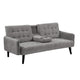 Eloise Convertible Sleeper Sofa-Bed with Cup Holder Table | Gray Linen  72"