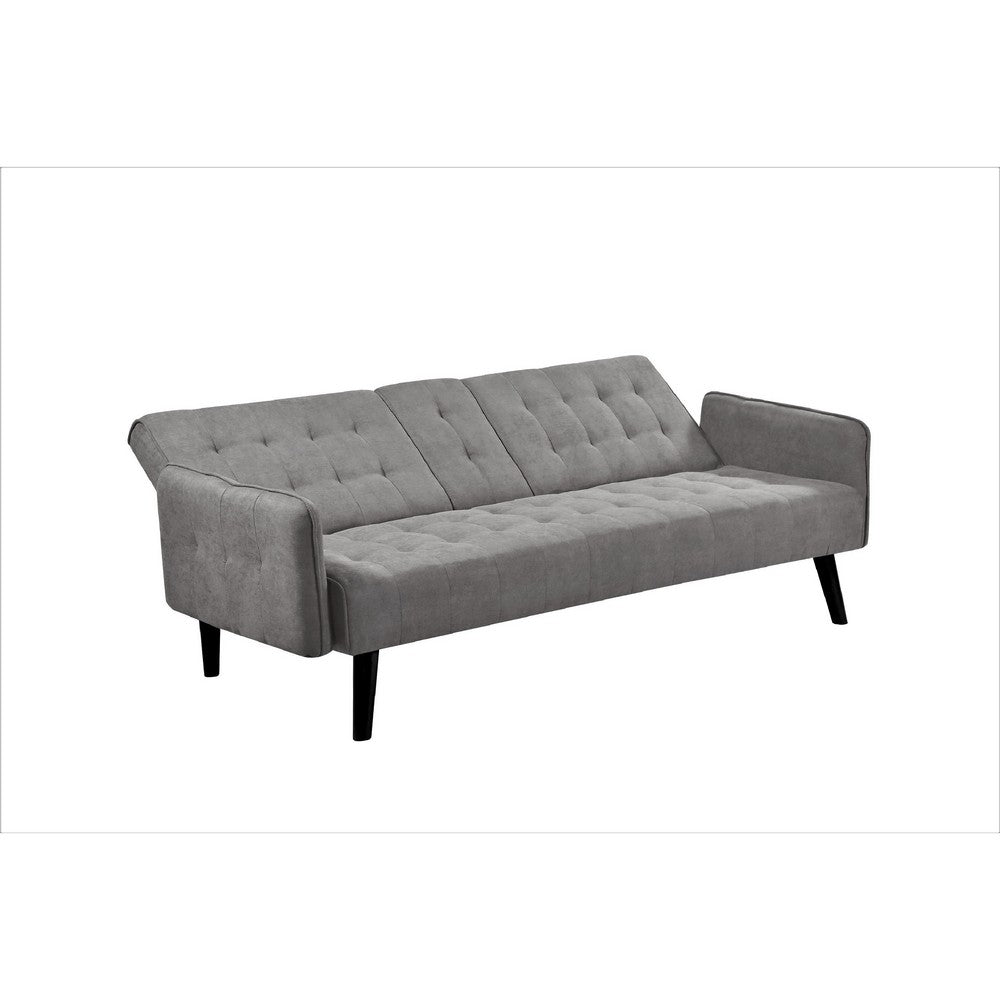 Eloise Convertible Sleeper Sofa-Bed with Cup Holder Table | Gray Linen  72"