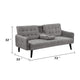 Eloise Convertible Sleeper Sofa-Bed with Cup Holder Table | Gray Linen  72"
