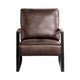 Kriya Accent Arm Chair with Black Metal Frame | Dark Brown Microfiber