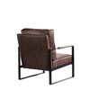 Kriya Accent Arm Chair with Black Metal Frame | Dark Brown Microfiber