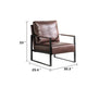 Kriya Accent Arm Chair with Black Metal Frame | Dark Brown Microfiber