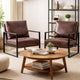 Kriya Accent Arm Chair with Black Metal Frame | Dark Brown Microfiber