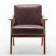 Ryno Mid-Century Accent Chair | Natural Wood Frame | Brown Microfiber
