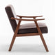 Ryno Mid-Century Accent Chair | Natural Wood Frame | Brown Microfiber