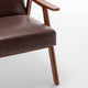 Ryno Mid-Century Accent Chair | Natural Wood Frame | Brown Microfiber