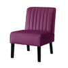 Revvy Accent Chair Set of 2 | Black Wood | Purple Channel-Tufted Velvet