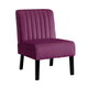 Revvy Accent Chair Set of 2 | Black Wood | Purple Channel-Tufted Velvet