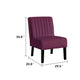 Revvy Accent Chair Set of 2 | Black Wood | Purple Channel-Tufted Velvet