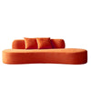 Jeff Sofa w 2 Pillows | Half-Moon Curved Design | Orange Velvet | 91"