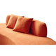 Jeff Sofa w 2 Pillows | Half-Moon Curved Design | Orange Velvet | 91"