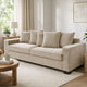 Gina Rectangular 3-Seater Sofa with 5 Toss Pillows | Ivory Corduroy 88"