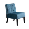 Revvy Armless Chair with Tapered Legs | Set of 2 | Blue Tufted Velvet