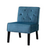 Revvy Armless Chair with Tapered Legs | Set of 2 | Blue Tufted Velvet
