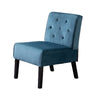 Revvy Armless Chair with Tapered Legs | Set of 2 | Blue Tufted Velvet