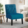 Revvy Armless Chair with Tapered Legs | Set of 2 | Blue Tufted Velvet