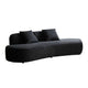 Jeff Sofa w 2 Pillows | Half-Moon Curved Design | Black Velvet 91"