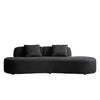 Jeff Sofa w 2 Pillows | Half-Moon Curved Design | Black Velvet 91"